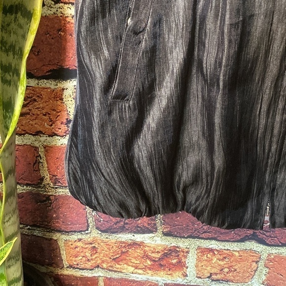 Jones New York Shinny Black Rayon Puff Sleeve Spring Summer Jacket Size M - Picture 13 of 14